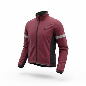 Pearl Izumi Women Cycling Jacket L Burgundy Black Reflective Zip‎ 4786 Biking